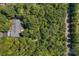 Aerial view of house and property, wooded area, and road at 9016 Kensington Dr, Waxhaw, NC 28173