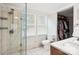 Modern bathroom featuring a glass shower, and a large walk-in closet at 317 Annafrel St, Rock Hill, SC 29730