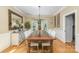 A formal dining room features wainscoting, a large table, and natural light at 5300 Green Rea Rd, Charlotte, NC 28226