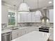 Kitchen detail with white cabinets and pendant lighting at 1467 Centennial Dr, Rock Hill, SC 29732