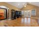 Spacious living room with hardwood floors and built-in shelving at 5441 Suttlemyre Ln, Hickory, NC 28601