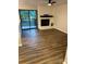 Living room featuring a fireplace and sliding glass doors to a patio at 11052 Cedar View Rd, Charlotte, NC 28226