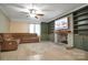 Spacious living room with a cozy fireplace and built-in shelving at 200 Cleveland Ave, Shelby, NC 28150