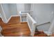 View of hardwood stairs and upper hallway at 200 Cleveland Ave, Shelby, NC 28150