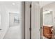 Small bathroom with single vanity and shower/tub combo at 3015 Duclair Ln, Fort Mill, SC 29707