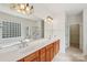 Elegant bathroom with double vanity, soaking tub, and walk-in shower at 3015 Duclair Ln, Fort Mill, SC 29707