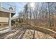 Brick patio with adjacent deck and wooded backyard views at 3015 Duclair Ln, Fort Mill, SC 29707