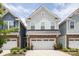 Charming townhome featuring stone accents, a two-car garage, and a well-maintained lawn at 7456 Hartsfield Dr, Lancaster, SC 29720