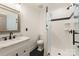 Elegant bathroom featuring a glass-enclosed shower and a classic vanity with marble countertop at 1046 Sutton Spring Rd, York, SC 29745