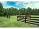 Scenic view of horses grazing in a lush pasture with wooden fencing at 1046 Sutton Spring Rd, York, SC 29745