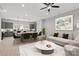 Spacious living room and dining area with gray tones and open concept design at 436 Nathaniel Way # Brx0042, Charlotte, NC 28213