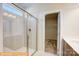 Shower with glass enclosure and adjacent closet at 608 Lispenard Ct, Mount Holly, NC 28120