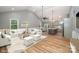 Open concept living space with vaulted ceilings, hardwood floors, and a modern kitchen at 312 General As Johnston St, Stanley, NC 28164