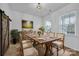 Farmhouse style dining room featuring a rustic wooden table at 129 Eden Ave, Mooresville, NC 28115