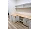 Bright pantry with white cabinets and butcher block countertop at 409 19Th Avenue Nw Cir # 12, Hickory, NC 28601
