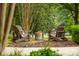 Peaceful backyard with fire pit and Adirondack chairs at 5523 Closeburn Rd, Charlotte, NC 28210