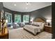 Serene bedroom with a large bed, two armchairs, and plenty of natural light at 5523 Closeburn Rd, Charlotte, NC 28210