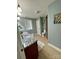 Bathroom featuring a double vanity with granite countertops and tile flooring at 152 Bridge Pointe Ln, Hickory, NC 28601