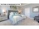Comfortable bedroom with a tufted headboard, soft carpet, and decorative accents at 145 Sari St, Troutman, NC 28166