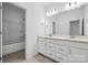 Modern bathroom with dual vanities, sleek fixtures, and a bright, clean design perfect for relaxation at 3112 Beacon Heights Rd, Indian Land, SC 29707