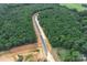 Picturesque aerial shot showcasing a beautiful wooded lot with a newly paved road at 1025 Baylor Grv, Monroe, NC 28112
