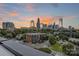 Stunning aerial view of the city skyline and surrounding neighborhood at 715 N Graham St # 201, Charlotte, NC 28202