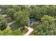 Aerial view of a well-maintained home surrounded by lush trees and landscaping with a long driveway at 2733 Wellington St, Rock Hill, SC 29732