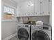 Well-equipped laundry room featuring modern washer and dryer units, ample storage cabinets, and natural light at 2733 Wellington St, Rock Hill, SC 29732