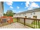 View of the backyard from a wooden deck at 9345 Hamel St, Charlotte, NC 28215
