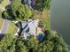 Aerial view of a beautiful house on a large property with a swimming pool and a lake at 1873 Farrow Dr, Rock Hill, SC 29732