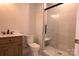Bathroom with a glass shower and modern fixtures at 3778 Rock Bridge Ne Dr, Conover, NC 28613