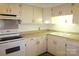 A view of the kitchen sink, stove, and cabinetry at 1300 Reece Rd # 302, Charlotte, NC 28209