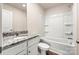 Bathroom boasts granite countertops and a shower/tub combo at 3532 Clover Valley Dr, Gastonia, NC 28052