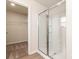 Modern bathroom with a walk-in shower and closet at 3532 Clover Valley Dr, Gastonia, NC 28052