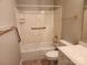 Bathroom with a bathtub, shower, and single sink at 11311 Olde Turnbury Ct, Charlotte, NC 28277