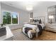 Bright bedroom with large window overlooking trees, natural light, and decorative accents at 2116 Woodhaven Rd, Charlotte, NC 28211