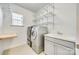 Well-equipped laundry room with shelving, a utility sink, and modern washer and dryer units at 4023 Home Grown Way, Lake Wylie, SC 29710