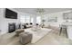 Spacious living room with a fireplace, large windows, and an open floor plan at 4023 Home Grown Way, Lake Wylie, SC 29710