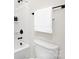 Clean bathroom with a shower/tub combo and shelving at 2040 White Cypress Ct # Kh09, Charlotte, NC 28216