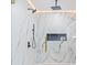 Sleek shower with marble tile and rainfall shower head at 3305 Cameo Trl, Gastonia, NC 28056