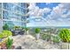 Spacious balcony offering skyline views, patio furniture, and lush greenery at 215 N Pine St # 3705, Charlotte, NC 28202