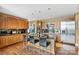 Well-equipped kitchen featuring an island with seating, stainless steel appliances, and ample storage at 215 N Pine St # 3705, Charlotte, NC 28202