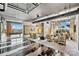 Large residential lounge featuring billiards, fireplace, seating area and outdoor terrace at 215 N Pine St # 3705, Charlotte, NC 28202