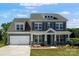 Charming two-story home with gray siding, white trim, and a well-manicured lawn at 5735 Allburn Pkwy, Concord, NC 28027