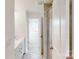 Double vanity bathroom with a walk-in shower at 2074 Van Buren Rd, Sherrills Ford, NC 28673