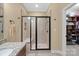 Large walk-in shower with built-in seat at 494 Bowline Dr, Denver, NC 28037