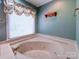 Corner bathtub with jets, surrounded by marble and large window at 907 Weymouth Dr, Gastonia, NC 28056