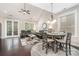 Kitchen and dining area with hardwood floors at 3150 Helmsley Ct, Concord, NC 28027