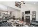 Open concept living room with kitchen and loft view at 3150 Helmsley Ct, Concord, NC 28027