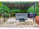 Relaxing hot tub under a protective gazebo, set on a stone patio, surrounded by lush landscaping at 10604 Russet Pl, Charlotte, NC 28227